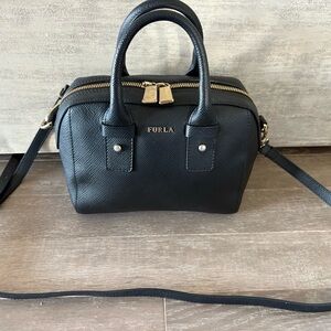 Furla Allegra Black Leather Crossbody Bag